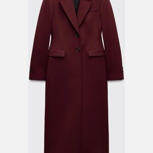 Zara collection Burgundy Long Coat